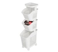 Chariot à linge roulant - Panier à linge à 4 niveaux | Panier à linge multicouche | Panier à linge pour le rangement des vêtements | Étagère de cuisine amovible pour fruits