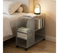 Chariot À Livres Roulant avec roulettes, Étagère De Rangement Mobile À 3 Niveaux De Grande Capacité, Structure Métallique Robuste Et Résistante, Idéal pour La Maison(Gray)