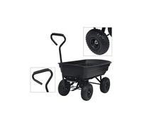 vidaXL Chariot à main à bascule de jardin 300 kg 75 L acier et plastique Noir