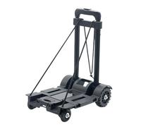 Chariot à Main à Plate-Forme, Capacité de Charge 35 kg/77 LB, châssis Extensible, adapté au Shopping/Camping/déménagement(Black)