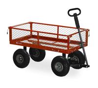 Chariot à Main avec Bords latéraux rabattables, Charge Max. 300 kg, Porte-Bagages, Porte Tout Chariot de Jardin