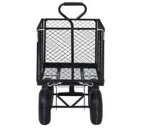 Chariot à main - Noir - Acier durable - 350 kg - Grandes roues pneumatiques - Jardinage