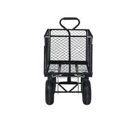 vidaXL Chariot à main de jardin - Acier durable, 350 kg, grandes roues pneumatiques - Noir