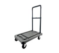 Chariot à main pliable à plat, chariot portable à pousser et à tirer, chariot utilitaire robuste pour le shopping, le jardinage et l'utilisation en extérieur