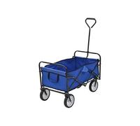 vidaXL Chariot à main pliable Acier et tissu Bleu