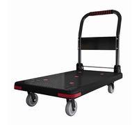 Chariot à main pliable avec roues pour maison, supermarché, entrepôt et usine, grand chariot utilitaire noir