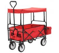 VidaXL Chariot à main pliable avec toit Acier Rouge