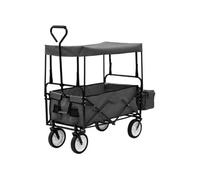 vidaXL Chariot à main pliable avec toit Acier Gris