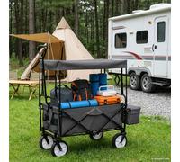 Chariot à Main Pliable avec Toit Acier Remorque Transport Extérieur vidaXL