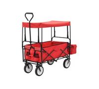 VidaXL Chariot à main pliable avec toit Acier Rouge