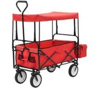 Chariot à Main Pliable avec Toit Acier Bleu Transport Jardin Extérieur vidaXL