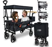 Chariot à main pliable avec toit Set protection contre la pluie protection contre les insectes Chariot de transport pliable 2 enfants roues pivotantes