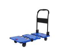 Chariot à main pliable, chariot utilitaire robuste, transport silencieux pour le rangement, remorque Push & Pull, grand chariot pliable bleu pour un transport facile et une utilisation polyvalente