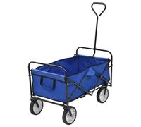 Chariot à main pliable en acier bleu avec roues pivotantes 360° capacité 75 kg pour manutention transport charges lourdes colis carton meubles jardin atelier déménagement