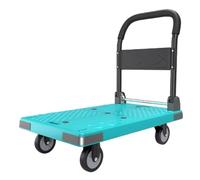 Chariot à main pliable pour charges lourdes - Chariot utilitaire portable avec roues pivotantes - Chariot de déménagement compact pour une utilisation au bureau - Chariot à plateforme grise pour un