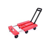 Chariot à main pliable robuste avec 6 roues - Chariot à plateforme plate pour bureau et voyage - Poignée extensible - Capacité de 150 kg - Solution portable