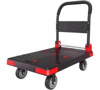 Chariot à main pliable robuste avec roues pivotantes à 360 degrés, chariot portable pour déménagement, équipement de bureau, chariot à plateforme pliable pour le transport d'objets lourds