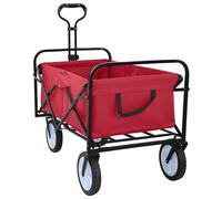 vidaXL Chariot à Main Pliable Rouge 94 x 53 x 99 cm Tissu Oxford