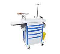 Chariot à médicaments en ABS, Chariot médical en Cas d'accident Lite, Chariot de Fournitures médicales d'urgence pour hôpitaux et cliniques,B