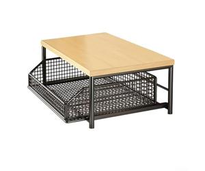 Chariot à micro-ondes à roulettes blanc avec roues verrouillables, étagère de rangement de cuisine en bois avec panier coulissant inférieur pour ustensiles, support mobile stable pour petits espaces