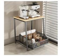 Chariot à micro-ondes à roulettes robuste à 2 niveaux, cadre en fer durable, support mobile pour la maison, le bureau, solution de rangement polyvalente
