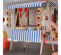 Chariot à Nourriture de Rue Stand du marché Pliable, Stand de marché à grande capacité de charge, Kiosque pliable, pour boissons/fleurs/bonbons/cigarettes(Blue2,120cm/47.2in)