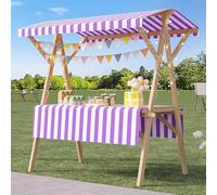 Chariot à Nourriture de Rue Stand du marché Pliable, Stand de marché à grande capacité de charge, Kiosque pliable, pour boissons/fleurs/bonbons/cigarettes(Purple,120cm/47.2in)