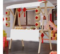 Chariot à Nourriture de Rue Stand du marché Pliable, Stand de marché à grande capacité de charge, Kiosque pliable, pour boissons/fleurs/bonbons/cigarettes(White2,150cm/59in)