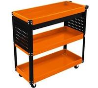 Chariot à Outils 81 x 36 x 79cm Acier Thermolaqué 3 Niveaux Capacité Totale 150KG - Tiroir Verrouillable - Servante sur roulettes Atelier Garage Bricolage Rangement [6 Crochets & 2 Clés Inclus]