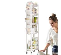 Chariot à outils compact à roulettes mobile | Organiseur de chariot à roulettes à 4 niveaux, étagère mobile avec roues, chariot de cuisine pour outils de jardin