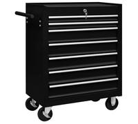 Chariot à outils d'atelier - UU - avec 7 tiroirs Noir q362