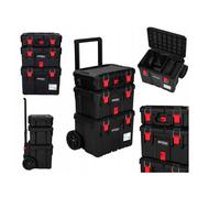 Chariot À Outils Mobile Avec 3 Boîtes Et Roues