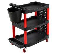 Chariot à outils professionnel à roulettes à 3 niveaux pour une gestion efficace de l'espace de travail dans le garage, l'entrepôt et les salons de beauté automobiles