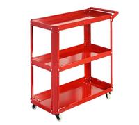 Chariot à outils roulant à 3 niveaux - Étagères en métal avec roulettes, présentoir polyvalent pour fleurs, garages, maison et ateliers - Couleur verte