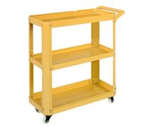 Chariot à outils roulant à 3 niveaux - Étagères en métal avec roulettes, présentoir polyvalent pour fleurs, garages, maison et ateliers - Couleur verte
