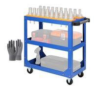 Chariot à outils roulant à 3 niveaux, nizer mobile avec roues, grande capacité de rangement pour garage et entrepôt, machine à outils CNC, chariot d'atelier robuste