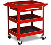 Chariot à Outils Roulant à 3 Niveaux, Station de Travail roulante en métal avec Grand tiroir et Support Suspendu, pour Atelier, Garage, Rangement, Bricolage, capacité de Charge jusqu'à 150 k