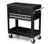 Chariot à Outils Roulant, Coffre à Outils Roulant, Armoire de Rangement à Outils en métal verrouillable sur roulettes avec tiroirs supérieurs coulissants, étagère inférieure, poig