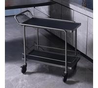 Chariot à outils roulant en acier inoxydable à 2 ou 3 niveaux avec 4 roues silencieuses et verrouillables, chariot utilitaire mobile for l'organisation du garage, de l'atelier, de l'entrepôt(M)