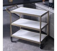 Chariot à outils roulant en acier inoxydable à 2 ou 3 niveaux avec 4 roues silencieuses et verrouillables, chariot utilitaire mobile for l'organisation du garage, de l'atelier, de l'entrepôt(D)