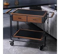 Chariot à outils roulant en acier inoxydable à 2 ou 3 niveaux avec 4 roues silencieuses et verrouillables, chariot utilitaire mobile for l'organisation du garage, de l'atelier, de l'entrepôt(C)