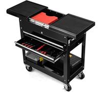 Chariot à outils roulant en métal avec tiroirs verrouillables et dessus coulissant, boîte à outils mobile sur roulettes pour entrepôt et garage