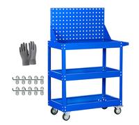 Chariot à outils roulant industriel en métal avec roulettes, chariot de rangement utilitaire robuste à 3 niveaux avec tiroir pour garage, entrepôt et atelier de réparation