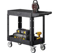 Chariot à outils VEVOR, capacité de charge 250 kg, chariot d'atelier, chariot polyvalent en plastique pour l'entrepôt, le garage, le nettoyage, dimensions 1015 x 450 x 850 mm