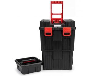 Chariot à outils XL 2 en 1 avec grandes roues, robuste et 2 compartiments de couvercle