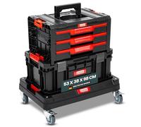Chariot à outils XL - Mallette d'atelier de la série « Q-Brick » - Avec de nombreux accessoires - Dimensions en cm (l x p x h) : 53 x 38 x 98 cm - Polyvalent