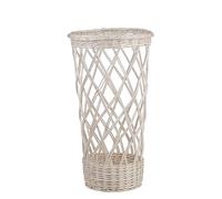 Chariot à pain, huche à pain en osier,présentoir pour baguettes ou pain long taille moyen (Osier/blanc)