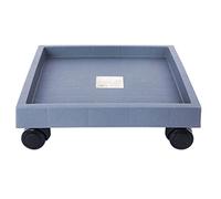 Chariot à plantes à roulettes carré en plastique avec bacs de rangement - Support de pot de fleurs à roulettes pour intérieur/extérieur - Gris - 29 cm - Parfait pour un transport facile des plantes