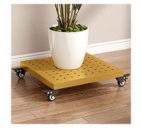 Chariot à plantes en métal robuste avec roulettes - Chariot à roulettes de 40 cm pour intérieur/extérieur, supporte 150 kg, élégant chariot à sous-verre en fer forgé, finition dorée