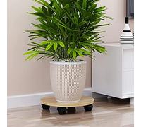 Chariot à plantes robuste avec roues, support de plantes rond mobile de 15,7 pouces pour une utilisation en intérieur/extérieur, palette de pot de fleurs polyvalente, soucoupe pour plantes de 40 cm